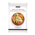 A package of Epicure Azteca Tortilla Soup seasoning mix, featuring a white bag with a colorful image of a prepared soup bowl on the front.