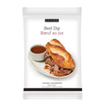 A package of Epicure Beef Dip (Boeuf au jus) seasoning and flavoring agent. The white packaging features a photo of a beef sandwich on a plate next to a small bowl of reddish-brown dipping sauce.
