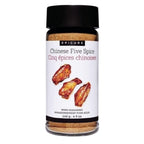 A bottle of Epicure Chinese Five Spice wing seasoning on a plain white background. The product features a black cap, a white label with the brand name 'EPICURE' and product name 'Chinese Five Spice', an illustration of three spicy wings, and the text 'WING SEASONING' and '140 g '