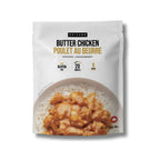 A package of Epicure Butter Chicken seasoning, featuring a white pouch with a photo of chicken and rice on the front, set against a plain white background.