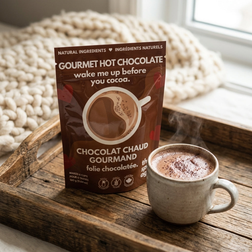 Wake-Me-up-Before-you-Cocoa Gourmet hot chocolate mix pouch — Cozy Morning Lifestyle 
