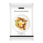 A white package of Epicure Huevo Rancheros seasoning, featuring a photo of a plated huevos rancheros dish on the front.