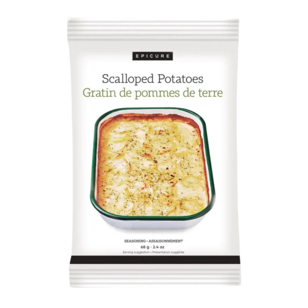 A package of Epicure Scalloped Potatoes Seasoning on a white background
