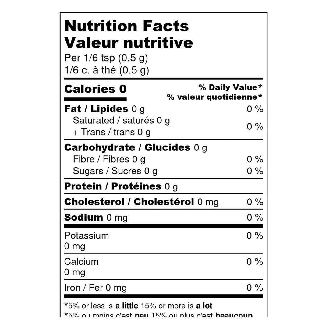 Nutrition facts for A Spice Affair Apple Pie Spice Blend