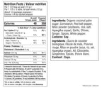 Beef & Broccoli Stir Fry Seasoning package back showing nutrition facts ingredients and allergen information including soy