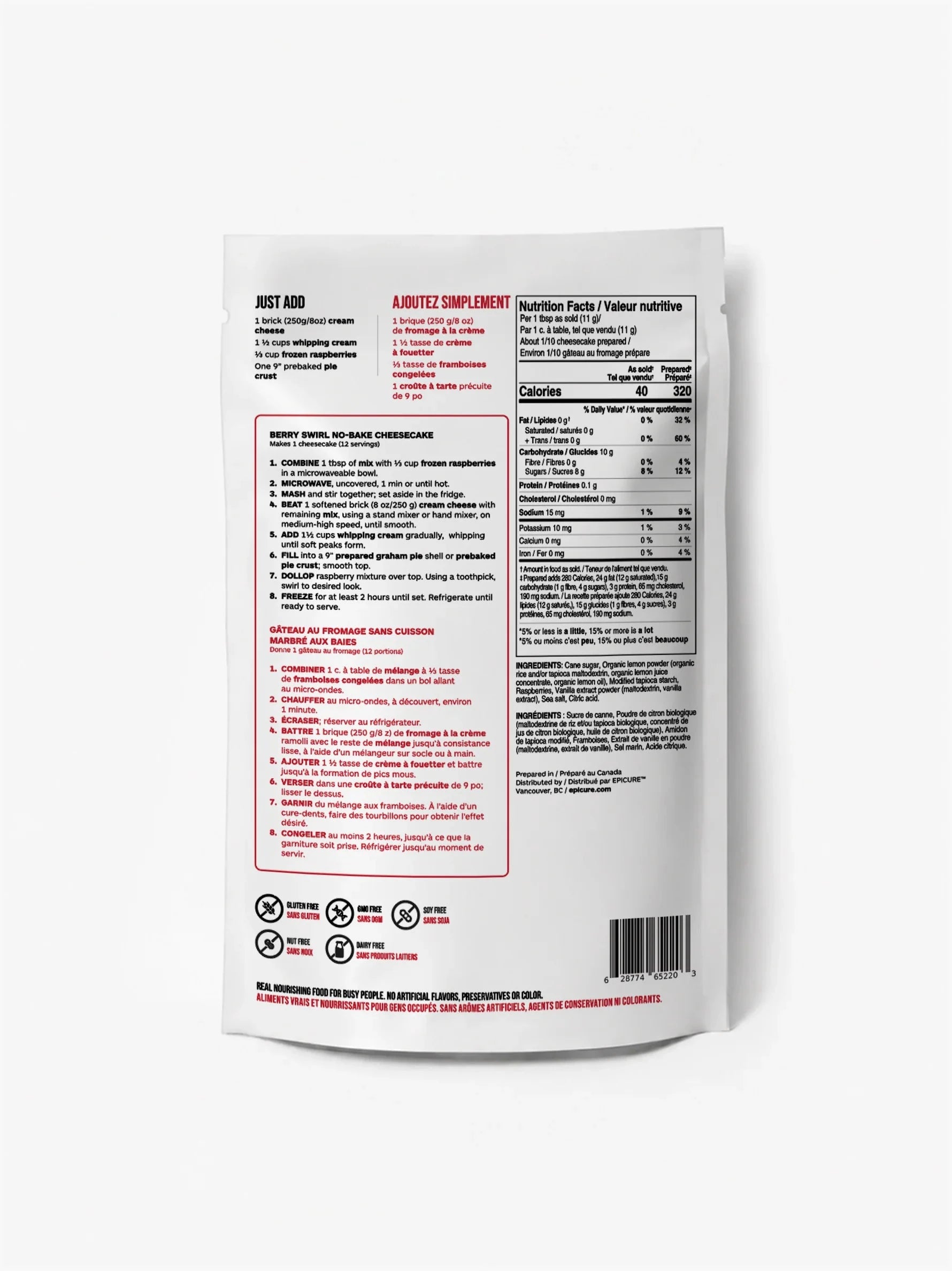 Berry Swirl No-Bake Cheesecake Mix Epicure 