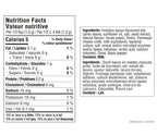 Nutrition facts for CCB Dip Mix Epicure 