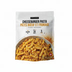 Package of Cheeseburger Pasta with branding on a white background