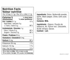 Nutrition facts for Creamy Ranch Dressing Mix Epicure 