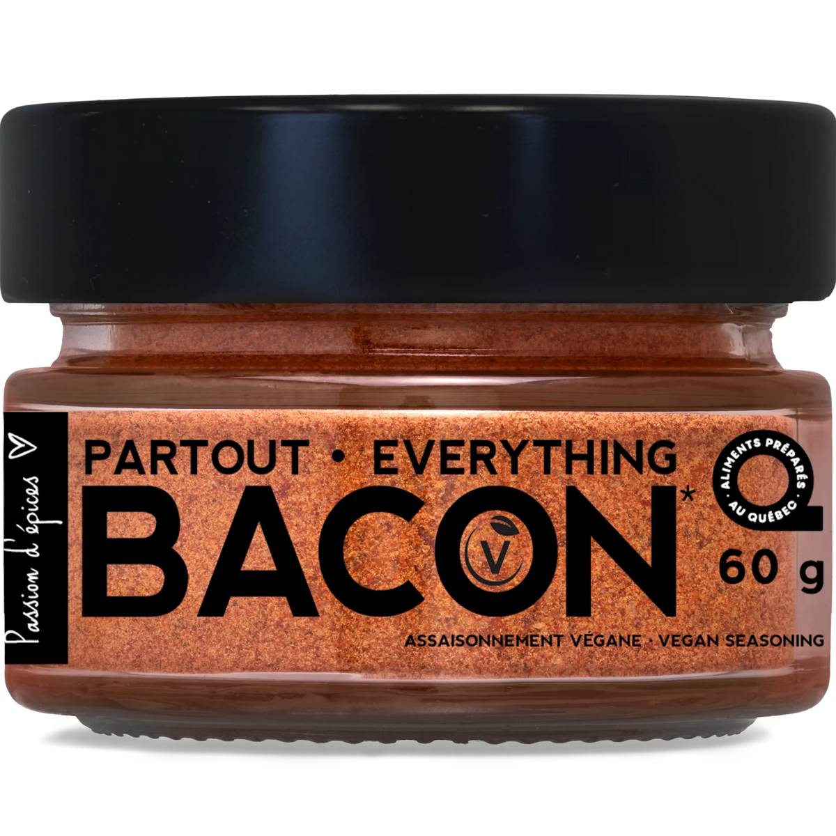60g Jar of Partout Everything Bacon seasoning on a white background