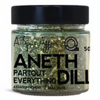 50 gm Jar of 'Everything Dill' seasoning with black lid and text on a white background