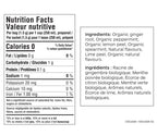 Nutrition facts for Ginger Mule Herbal Tea Blend Epicure 