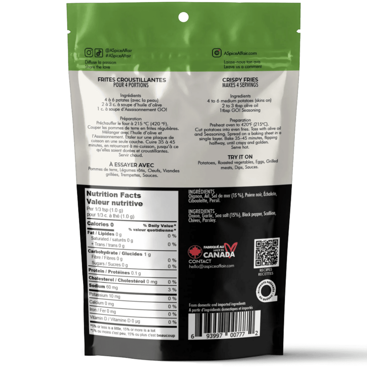 GO! Garlic & Onion Seasoning - Gluten-Free Canadian Spice Blend - My Epicurean Kitchen