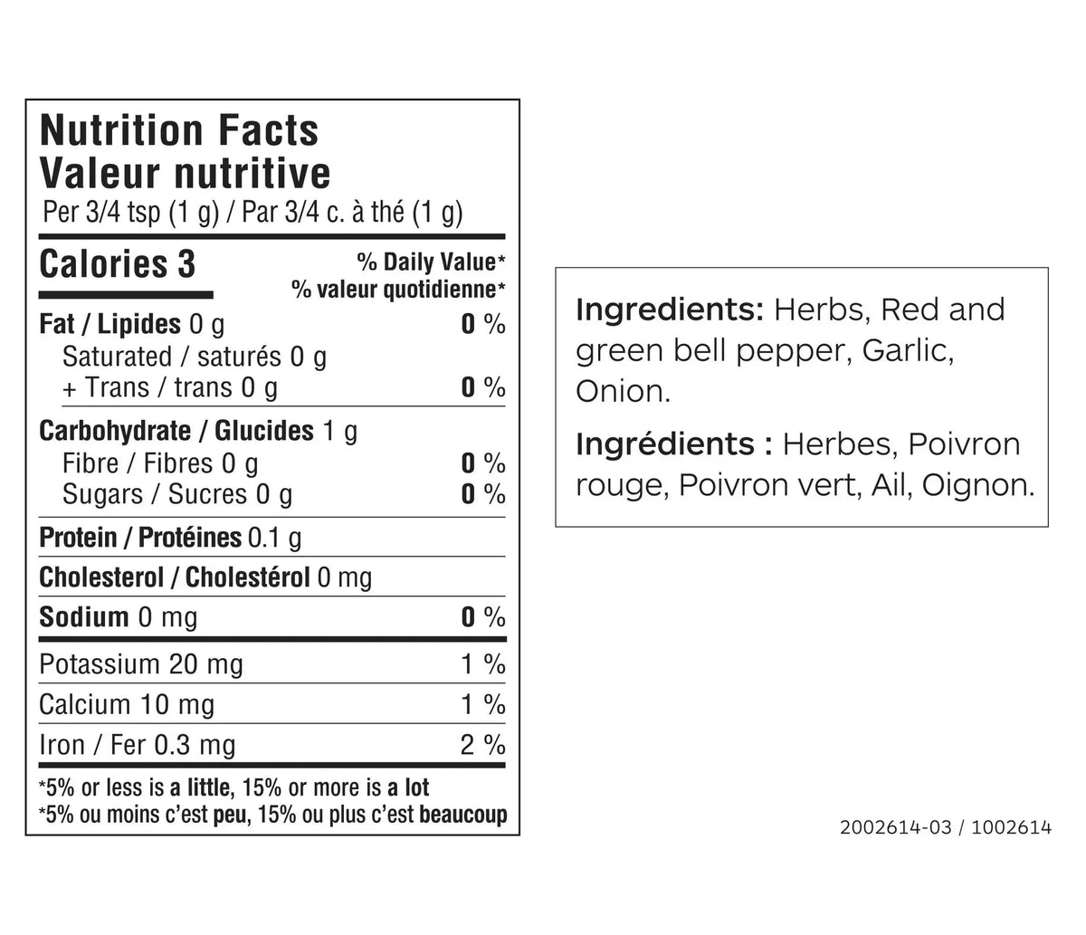 Nutrition facts for Greek Dressing Mix Epicure 