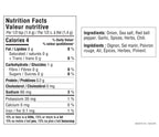Nutrition facts for Guacamole Dip Mix Epicure 