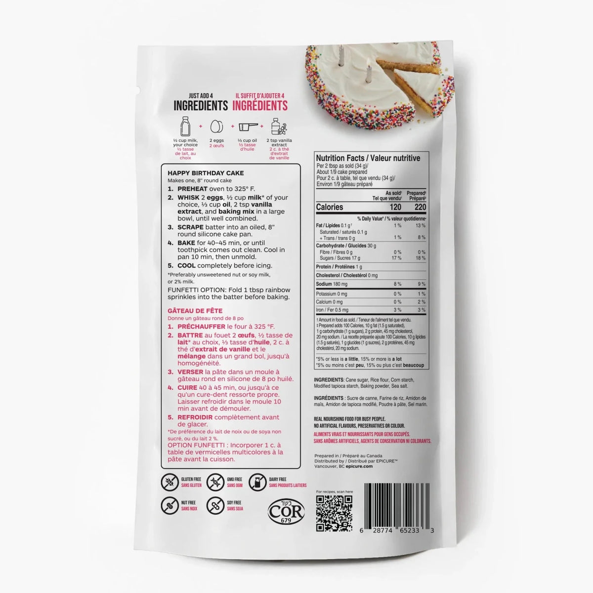 "Happy Birthday" Vanilla Cake Mix - Gluten Free - Kosher - My Epicurean Kitchen