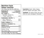 Nutrition facts for Herb & Garlic Dip Mix Epicure 