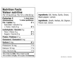 Nutrition facts for Lemon Dilly Dip Mix Epicure 