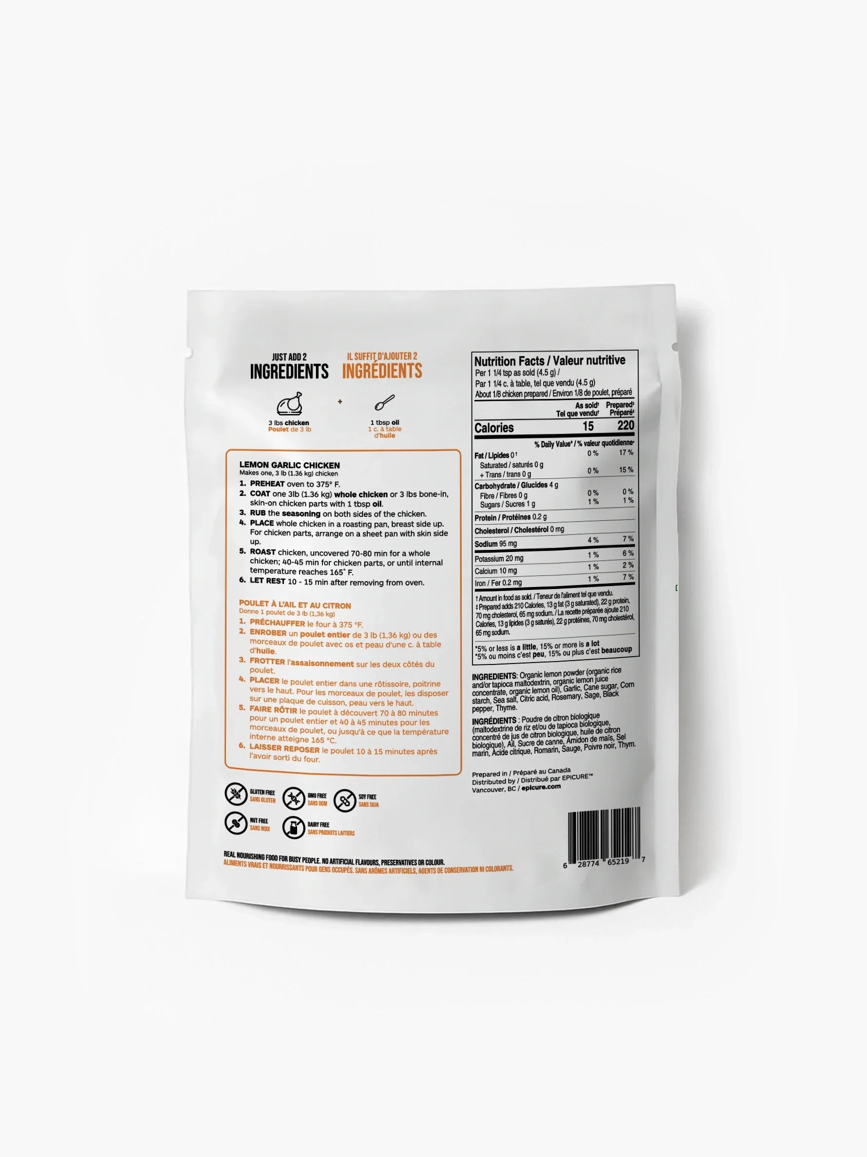 Lemon Garlic Chicken Seasoning Epicure 