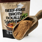 Plant-based broth powder pouch — Texture Detail Close-up | Generated by Modelize