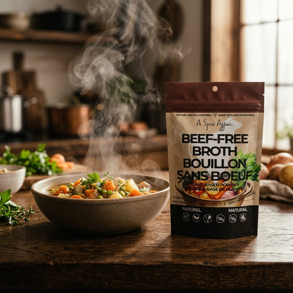 Stand-up gusseted food pouch — Hearty Lifestyle Scene | Generated by Modelize