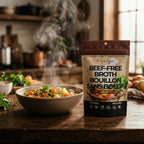 Stand-up gusseted food pouch — Hearty Lifestyle Scene | Generated by Modelize