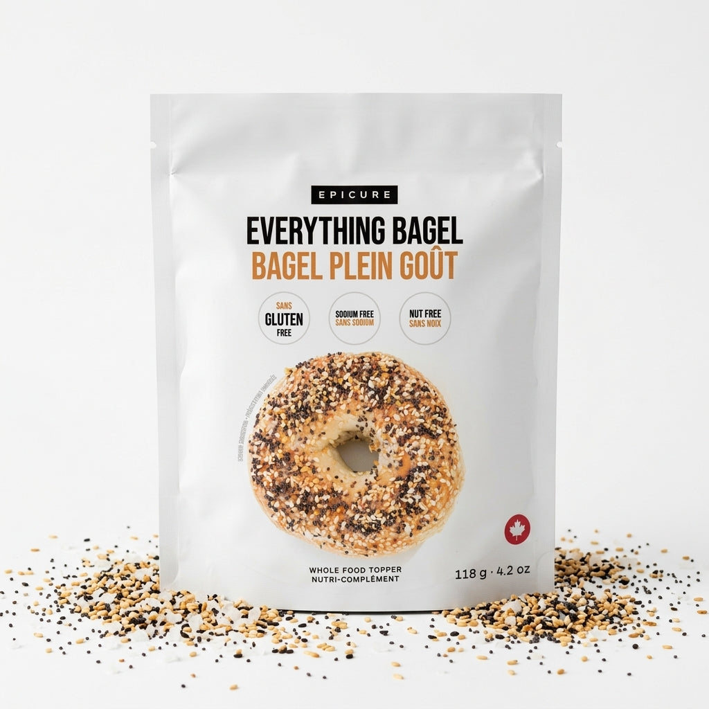 Food seasoning topper pouch — Ingredients Macro Detail | Generated by Modelize