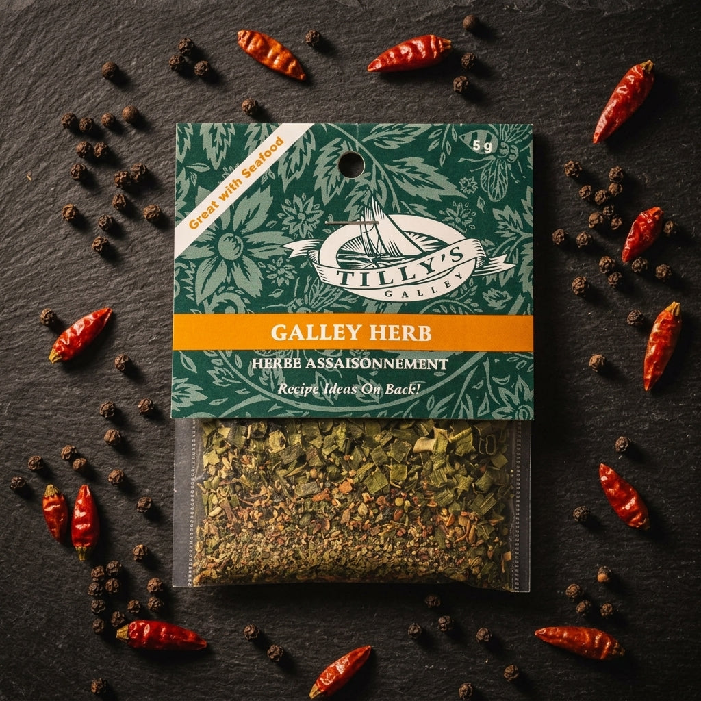 Galley-Herb-Spice-Blend top down view with ingredients