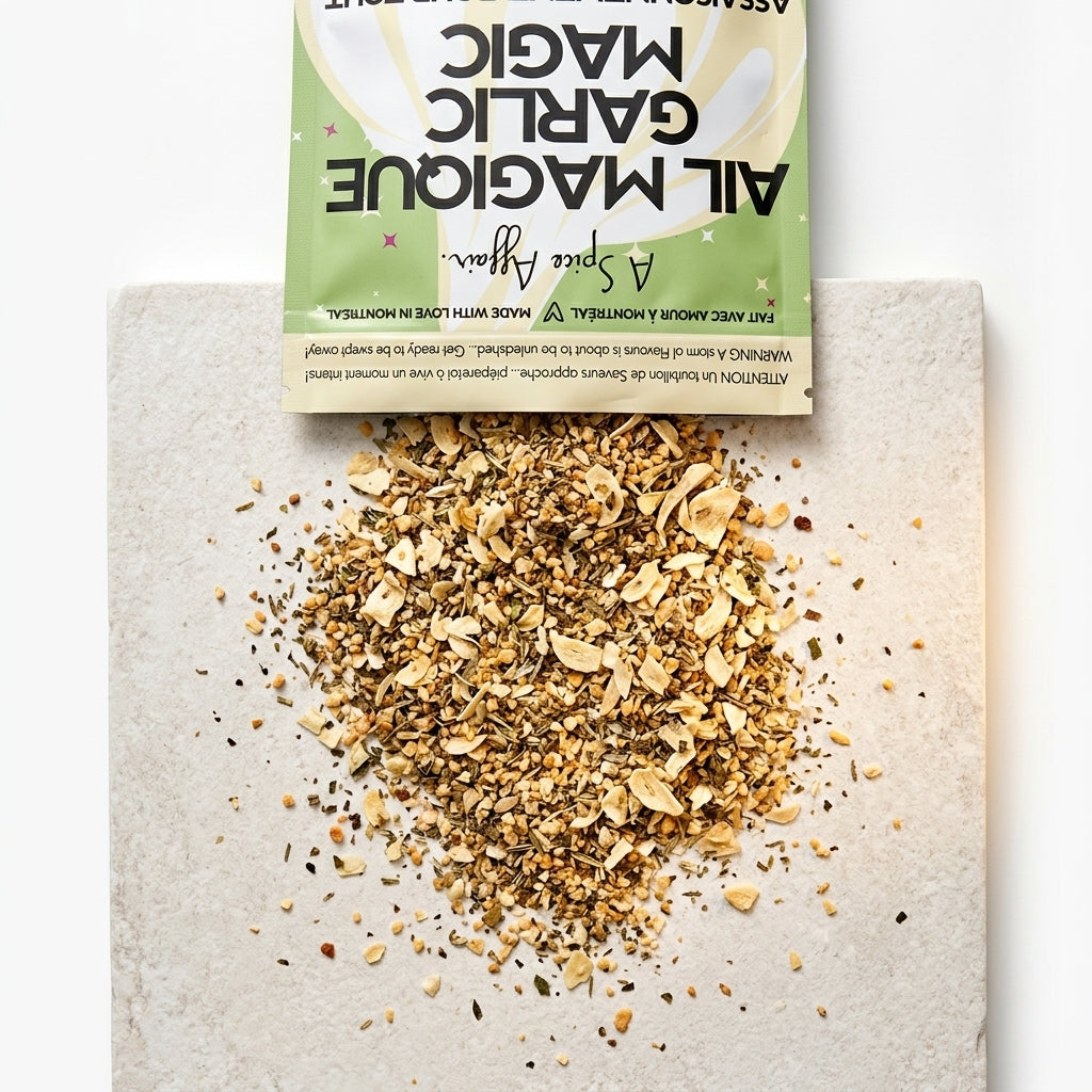 Food seasoning pouch — Texture and Ingredient Close-up | Generated by Modelize