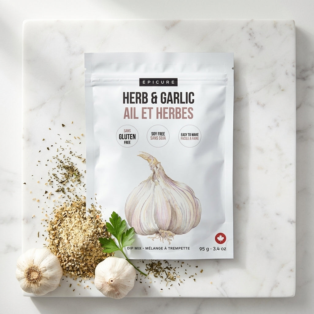 Seasoning Pouch — Ingredients and Texture Flat Lay | Generated by Modelize