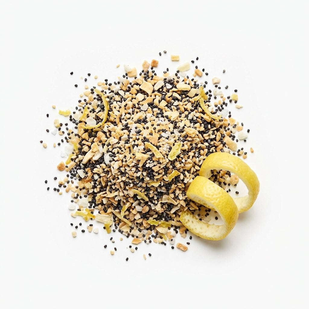 Glass spice jar with dressing mix — Ingredient Macro Detail | Generated by Modelize