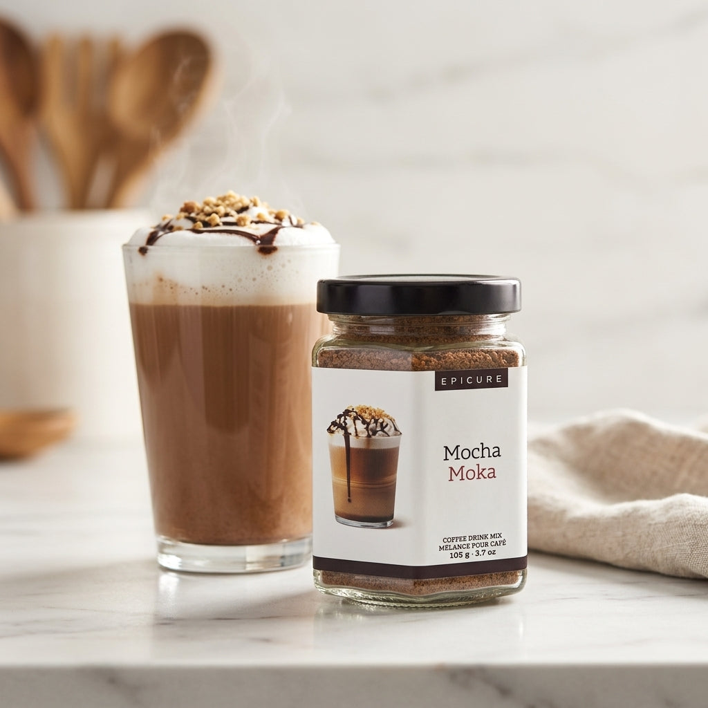 Mocha Coffee Drink Mix jar — Morning Ritual Lifestyle | Generated by Modelize