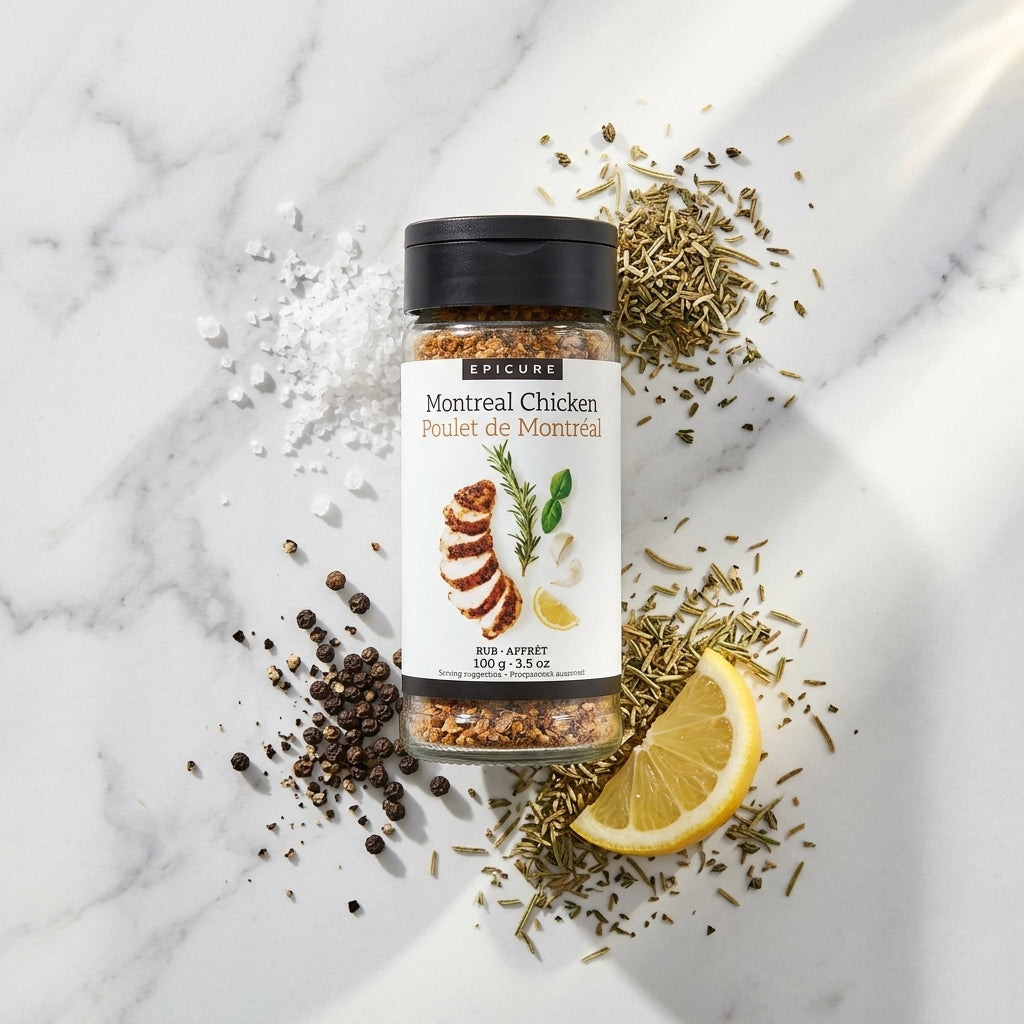 Spice blend jar — Overhead Ingredient Flat Lay | Generated by Modelize