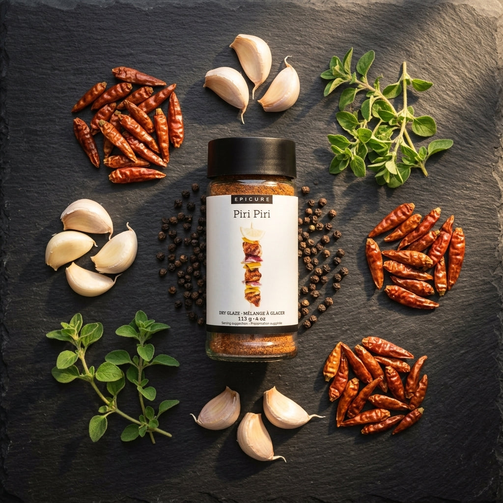 Spice blend jar — Ingredient Flat Lay | Generated by Modelize