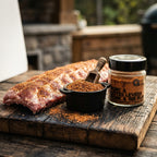 Spice rub jar — Rustic BBQ Prep | Generated by Modelize