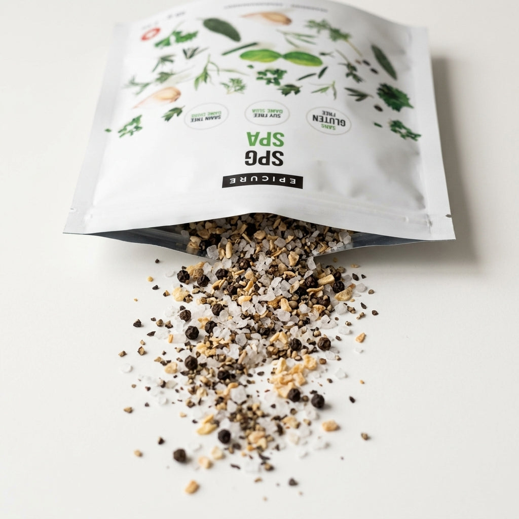 Seasoning blend pouch — Seasoning Texture Macro | Generated by Modelize