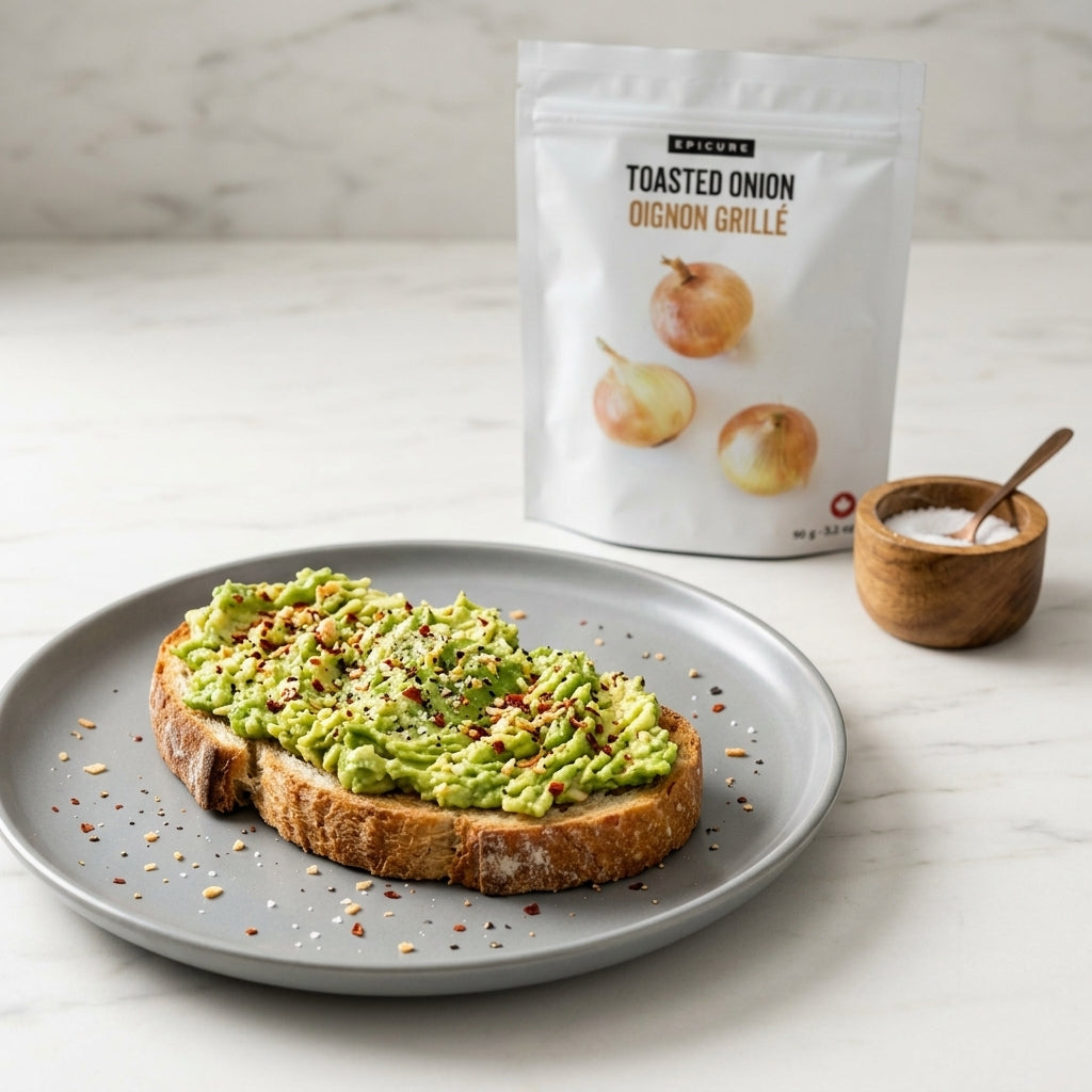 Gourmet food seasoning pouch — Breakfast Lifestyle Scene | Generated by Modelize