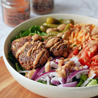Montreal Burger Bowl with Ketchup Aioli by A Spice Affair