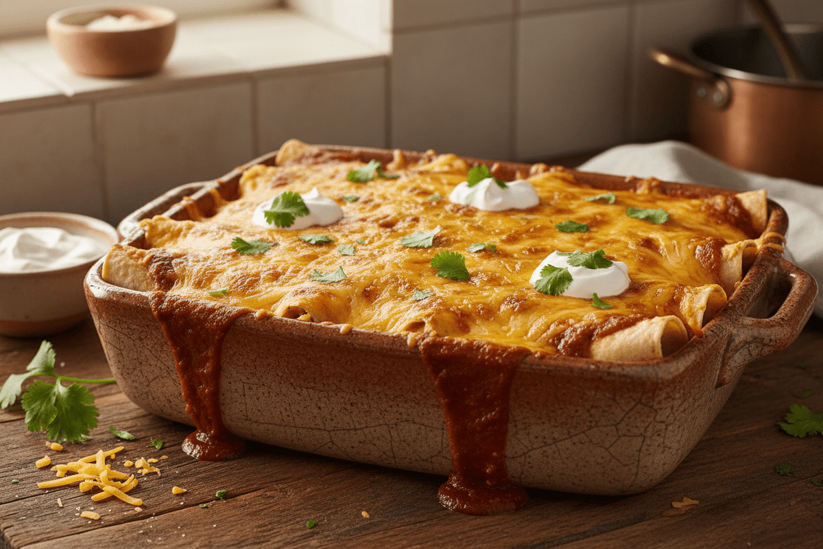 Enchiladas with cheese and sauce with Red Chili Pepper, Ground - A Spice Affair