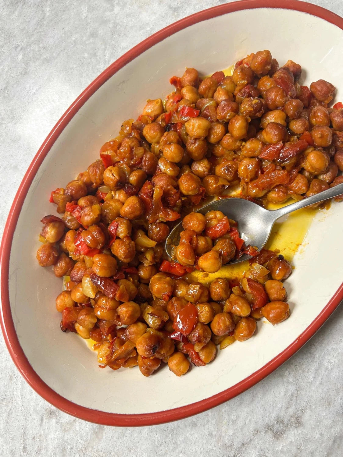 Chickpeas roasted in olive oil and sage