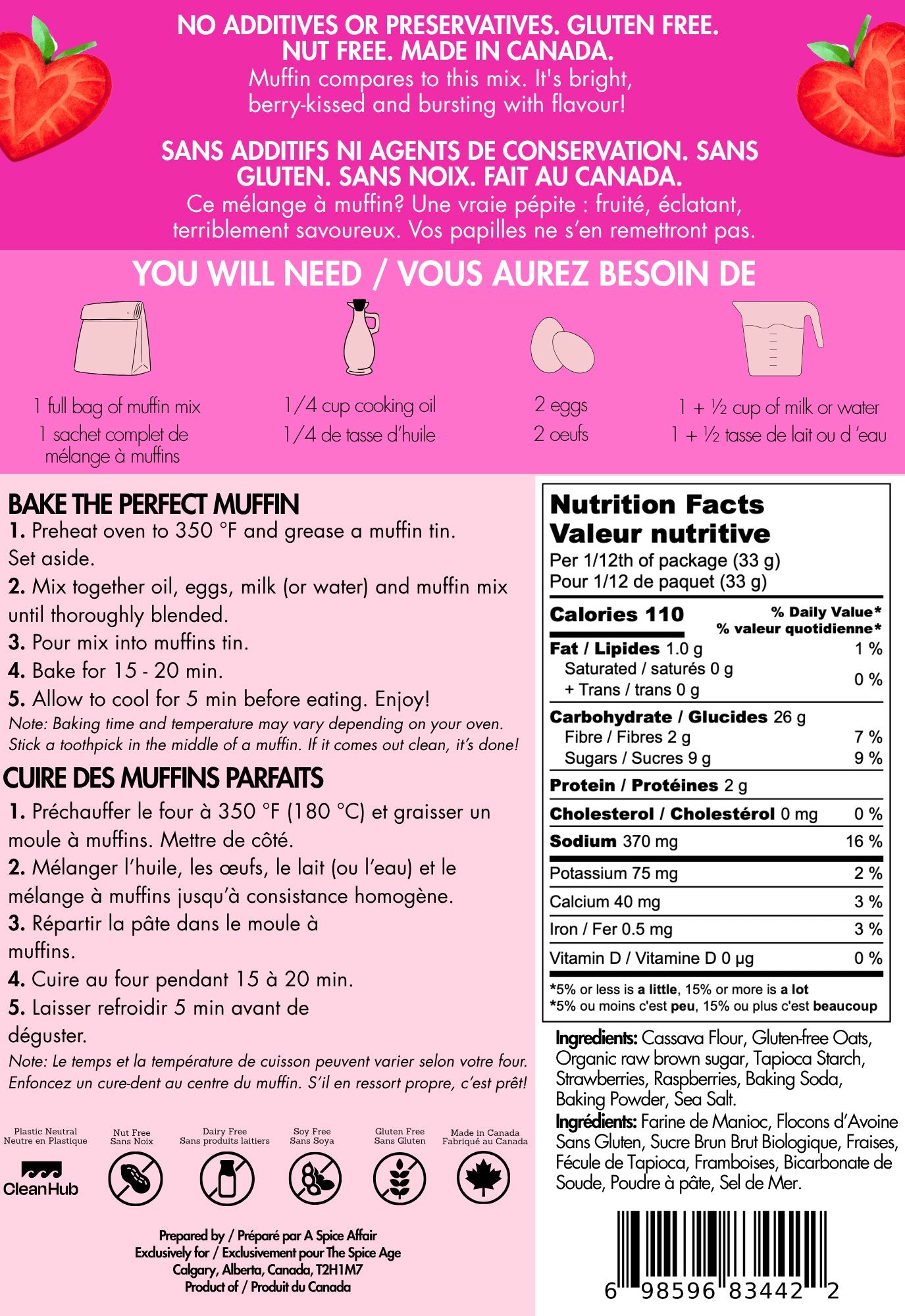 You Bake me Blush Muffin Mix - Gluten Free The Spice Age 